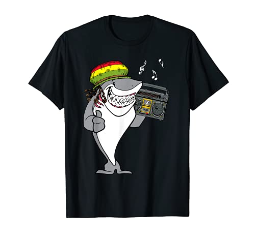 Rasta Shark Reggae Boombox T-shirt