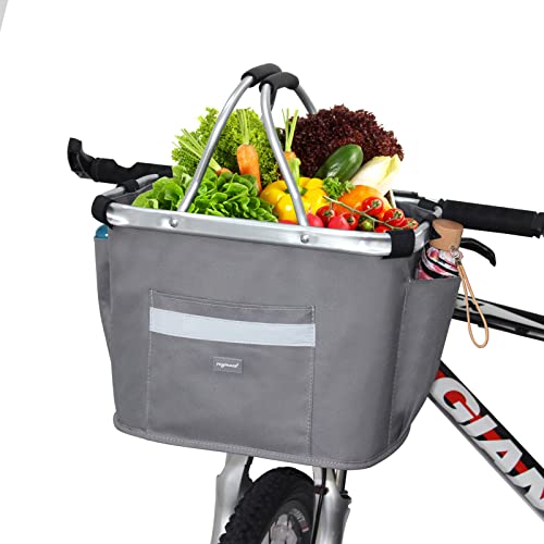 RAYMACE Grey Detachable Bike Basket: Pet, Picnic, Shopping