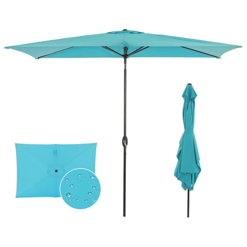 Rectangular Patio Umbrella with Tilt and Crank