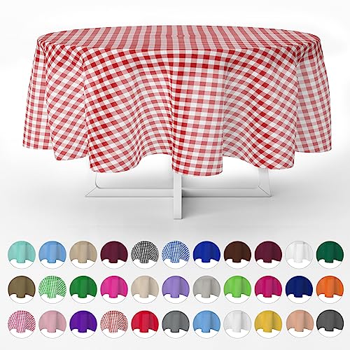 Red Gingham Checkered Tablecloth