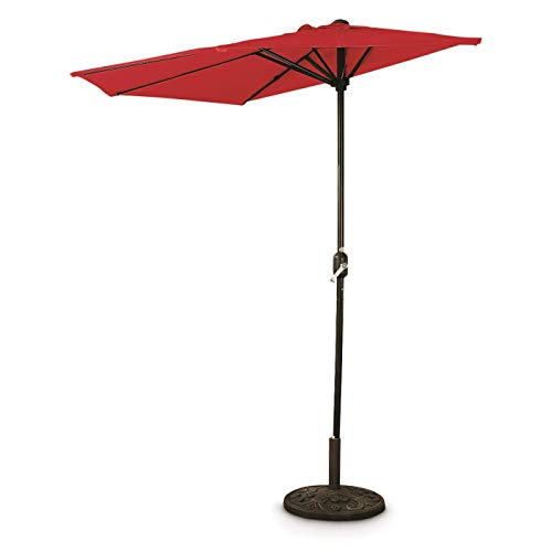 Red Patio Half Umbrella 8'