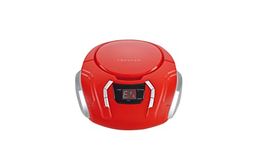 Red Portable CD Boombox with AM/FM Radio