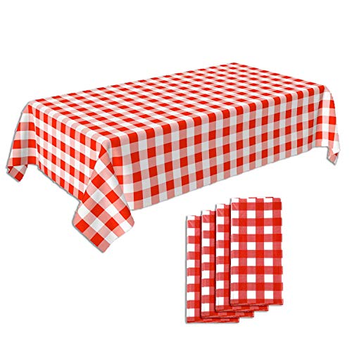 Red & White Checkered Disposable Tablecloths