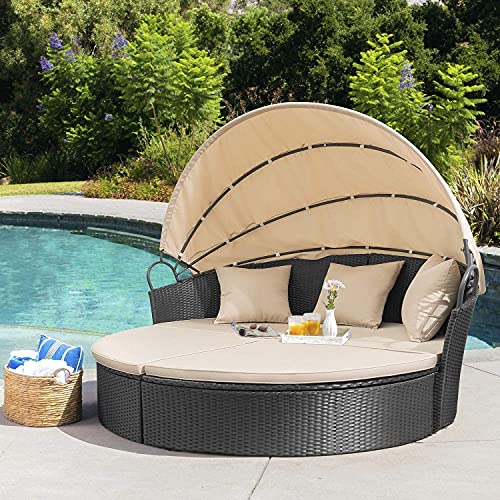 Retractable Canopy Patio Daybed