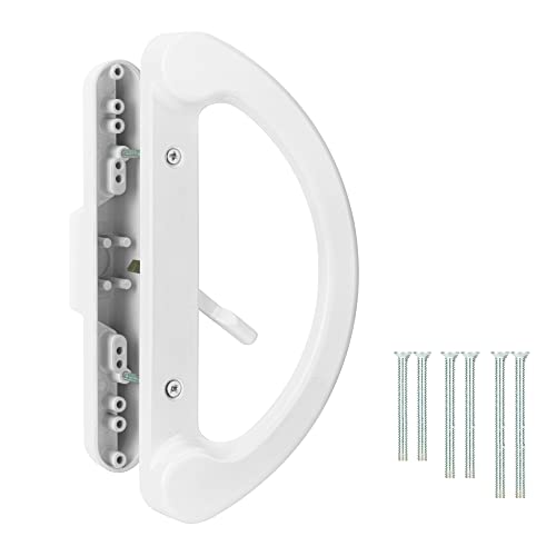 SANKINS Sliding Glass Door Handle Set, White Non-Keyed Gate Handle Replacement
