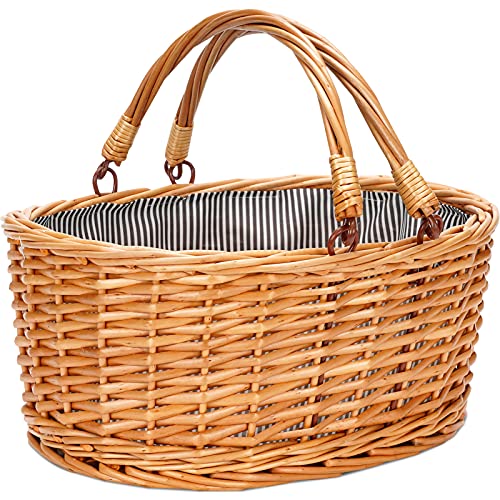 Small Natural Willow Picnic Basket