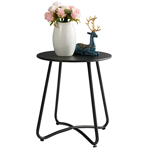 Small Round Patio Metal Side Snack Table