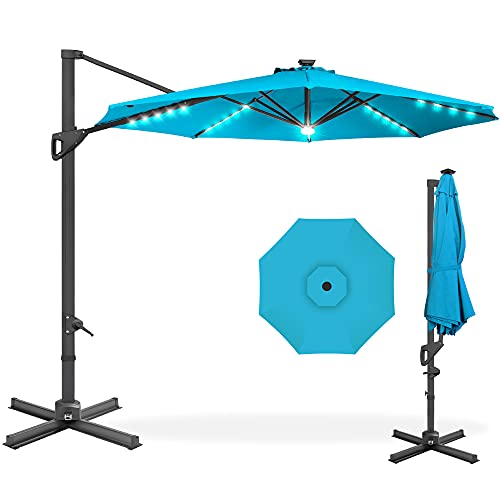 Solar LED Cantilever Patio Umbrella