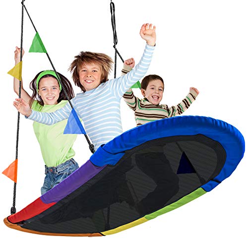 Sorbus Kids' Oval Saucer Swing - Durable, Adjustable, Indoor/Outdoor