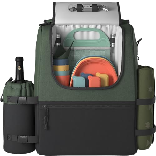 Stylish Picnic Backpack Set for 4