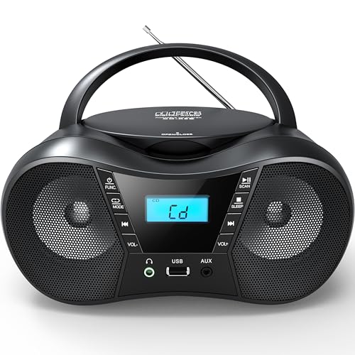 Sunoony CD and Cassette Player Combo, Boombox CD Player Portable with AM/FM  Radio, Tape Recording, Stereo Sound, AC/DC Powered, AUX/Headphone Jack