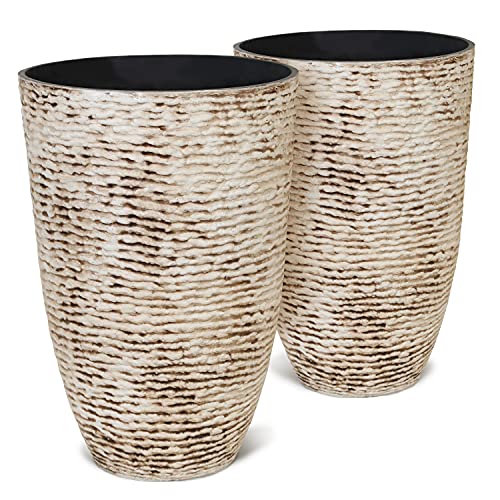Tall Round Planters Set of 2