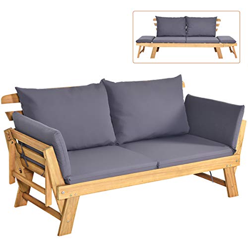 Tangkula Outdoor Convertible Couch