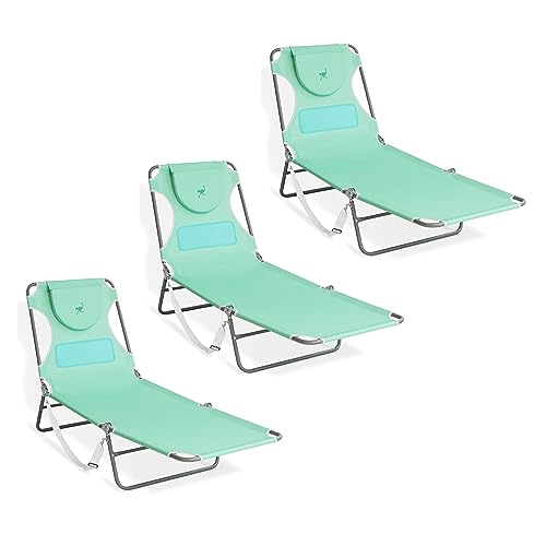 Teal Chaise Lounge Outdoor Chair (3 Pack)