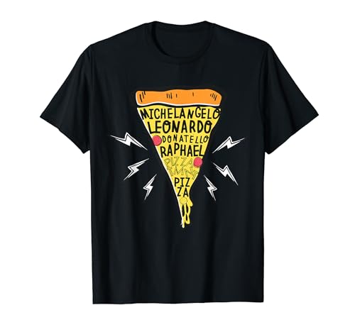 Teenage Mutant Ninja Turtles Pizza Slice Names T-Shirt