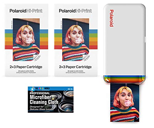 Polaroid Hi-Print 2x3 Pocket Photo Printer with 2 Paper Cartridges