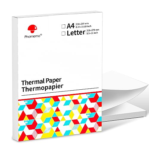 Thermal Printer Paper, 8.5x11 US Letter Size - 100 Sheets