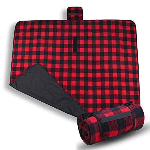 Red Plaid Waterproof Outdoor Blanket