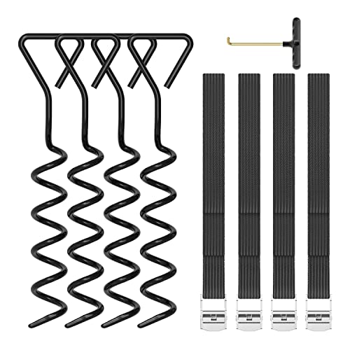 Trampoline Stakes Anchor Kit with T-Hook