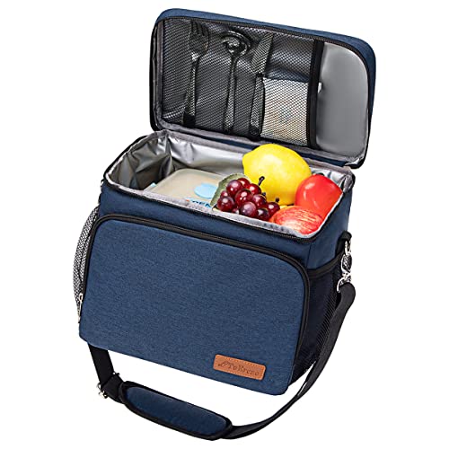 TuErcao Portable Leak Proof Soft Cooler Bag for Outdoor Travel and Work - Blue