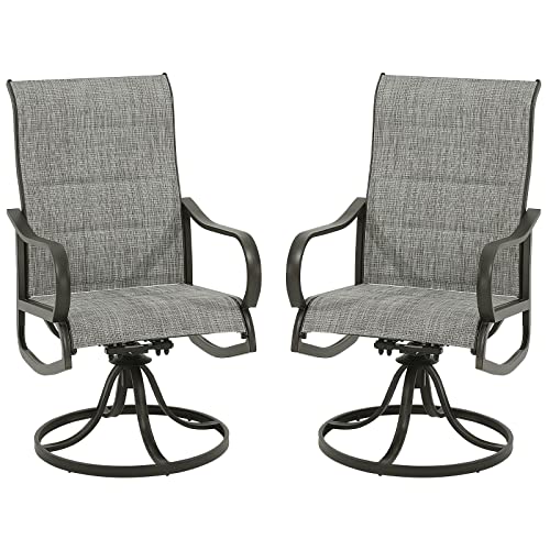 UDPAT Patio Swivel Chairs Set of 2, All-Weather Outdoor Dining Chairs