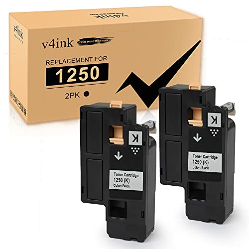 v4ink Compatible Toner Cartridge Replacement for Dell 1250 810WH (Black 2-Pack)