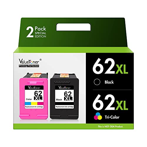 Valuetoner HP 62XL High Yield Ink Cartridge Combo Pack