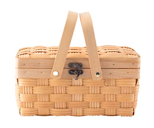 Vintiquewise Small Woodchip Picnic Basket