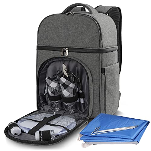 Vogano Picnic Backpack for 2 Person with Cooler Compartment