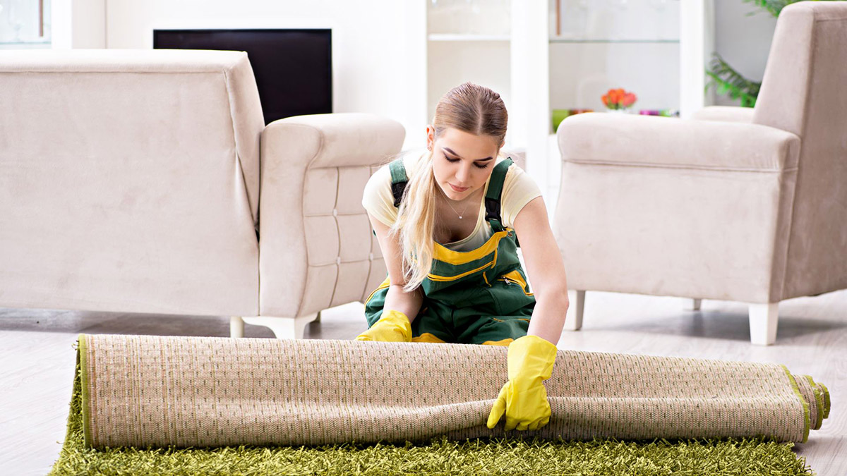 Dry carpet Cleaning with Carpetlife powder and cleaning machine