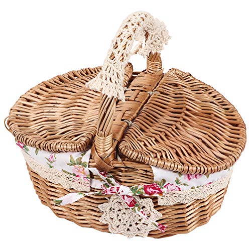 Wicker Picnic Basket with Double Lids