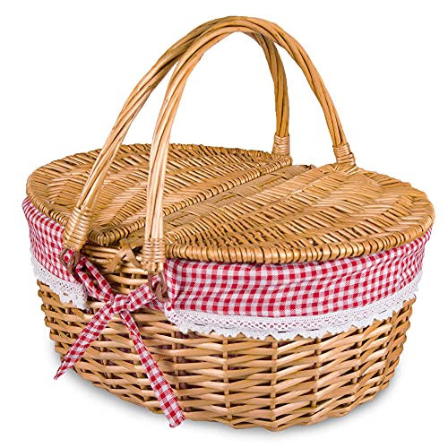Wicker Picnic Basket with Handle