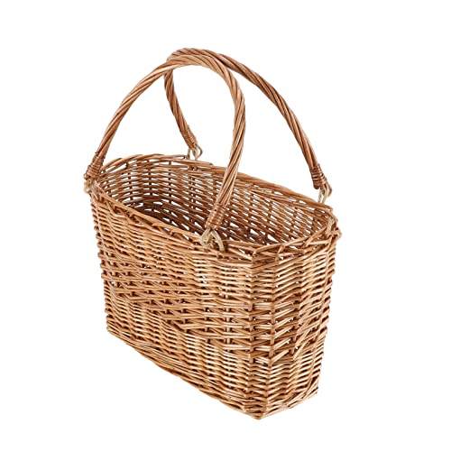 Willow Wicker Picnic Basket with Handle for Home and Outdoor Use