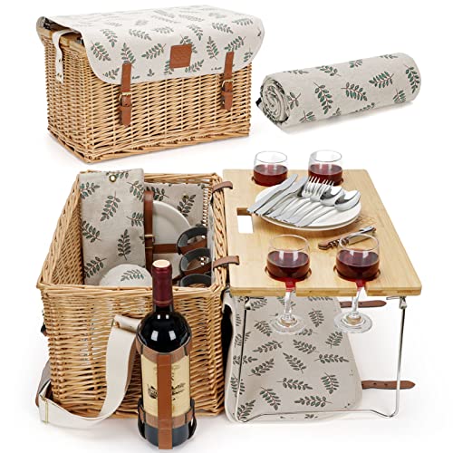 Wine Picnic Basket Set 4
