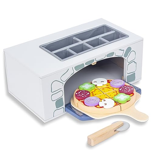 Wooden Pizza Oven Set Toys for Toddlers