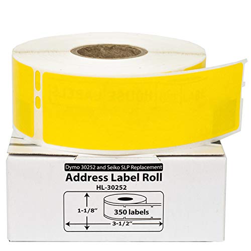 Yellow Address Labels for DYMO and Rollo Printers