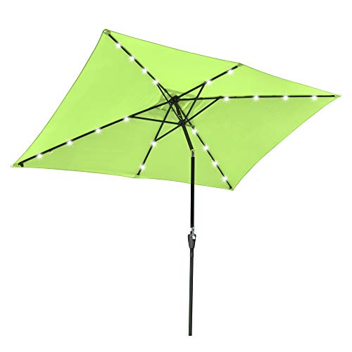 Yescom Rectangular Solar Powered LED Patio Umbrella