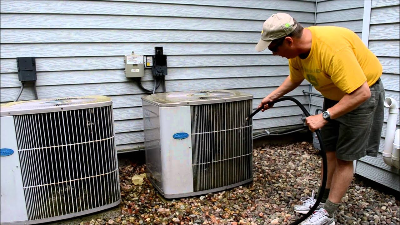 Cleaning outdoor deals air conditioner unit