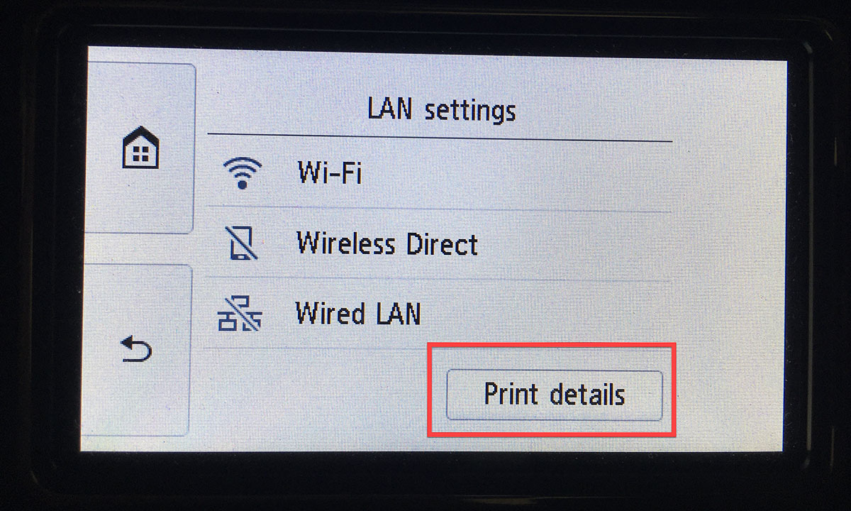 setup static ip address for network printer
