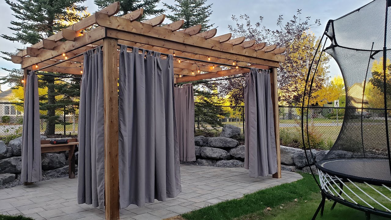 How To Hang Curtains On A Pergola