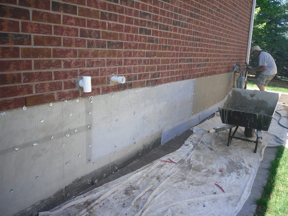 How To Parge A Brick Foundation Wall