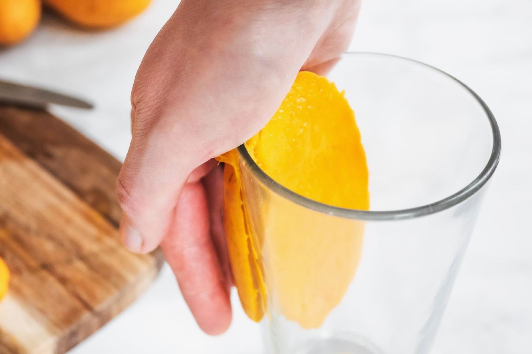 How To Peel A Mango With A Glass