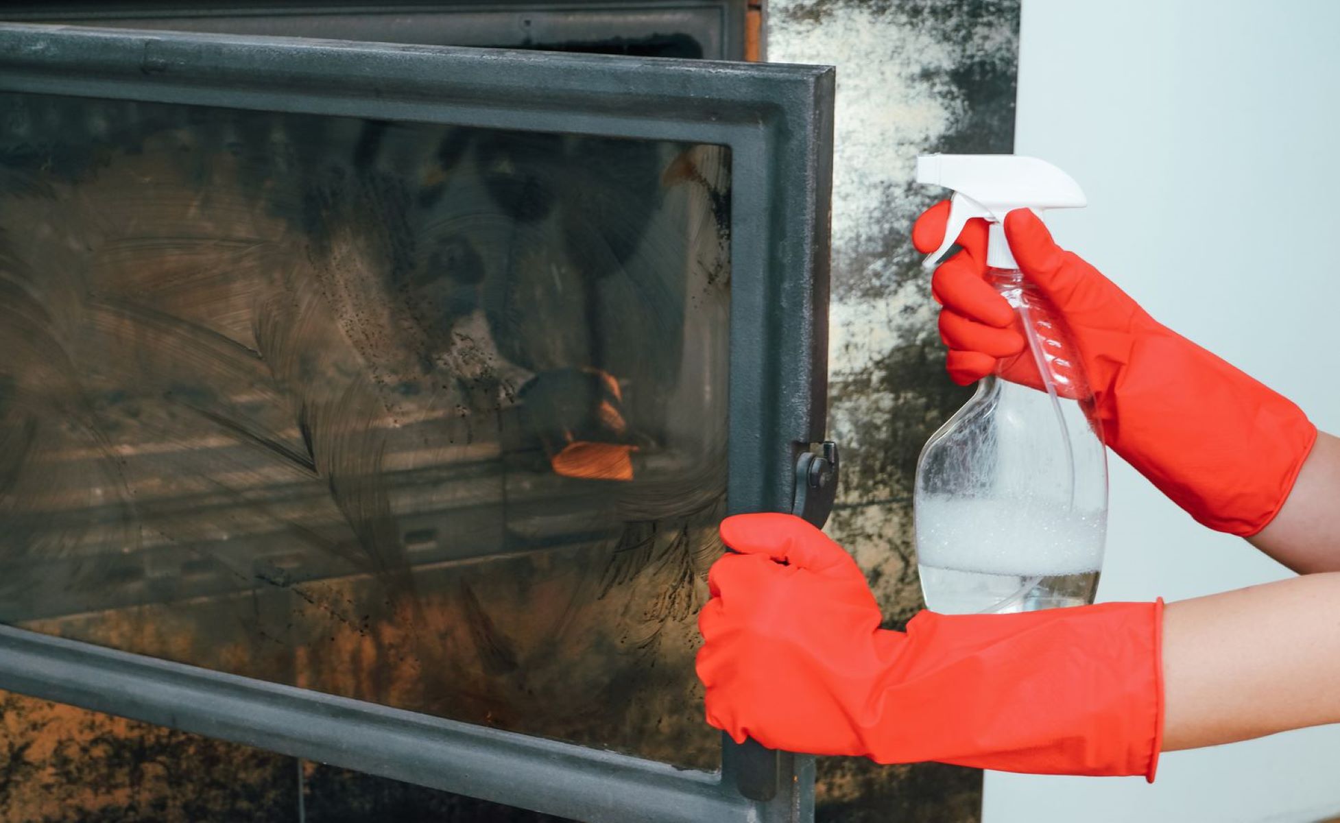How To Remove Black From Fireplace Glass