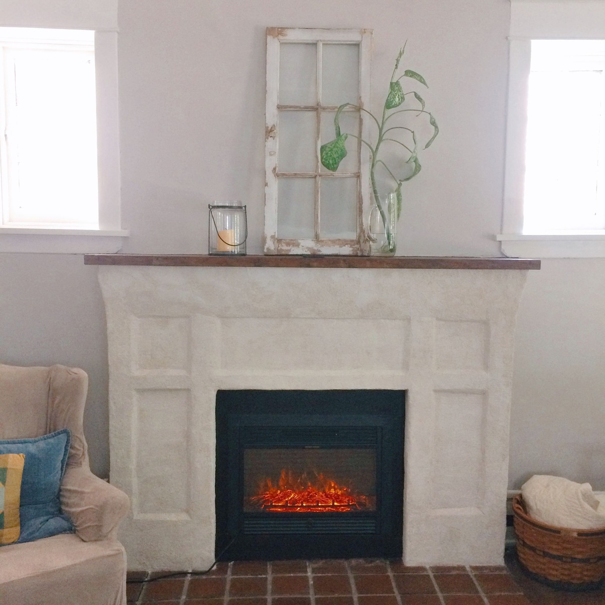 How To Stucco A Brick Fireplace