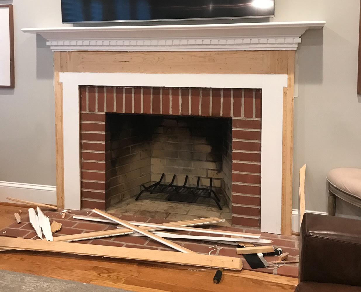 How To Tile Over Brick Fireplace