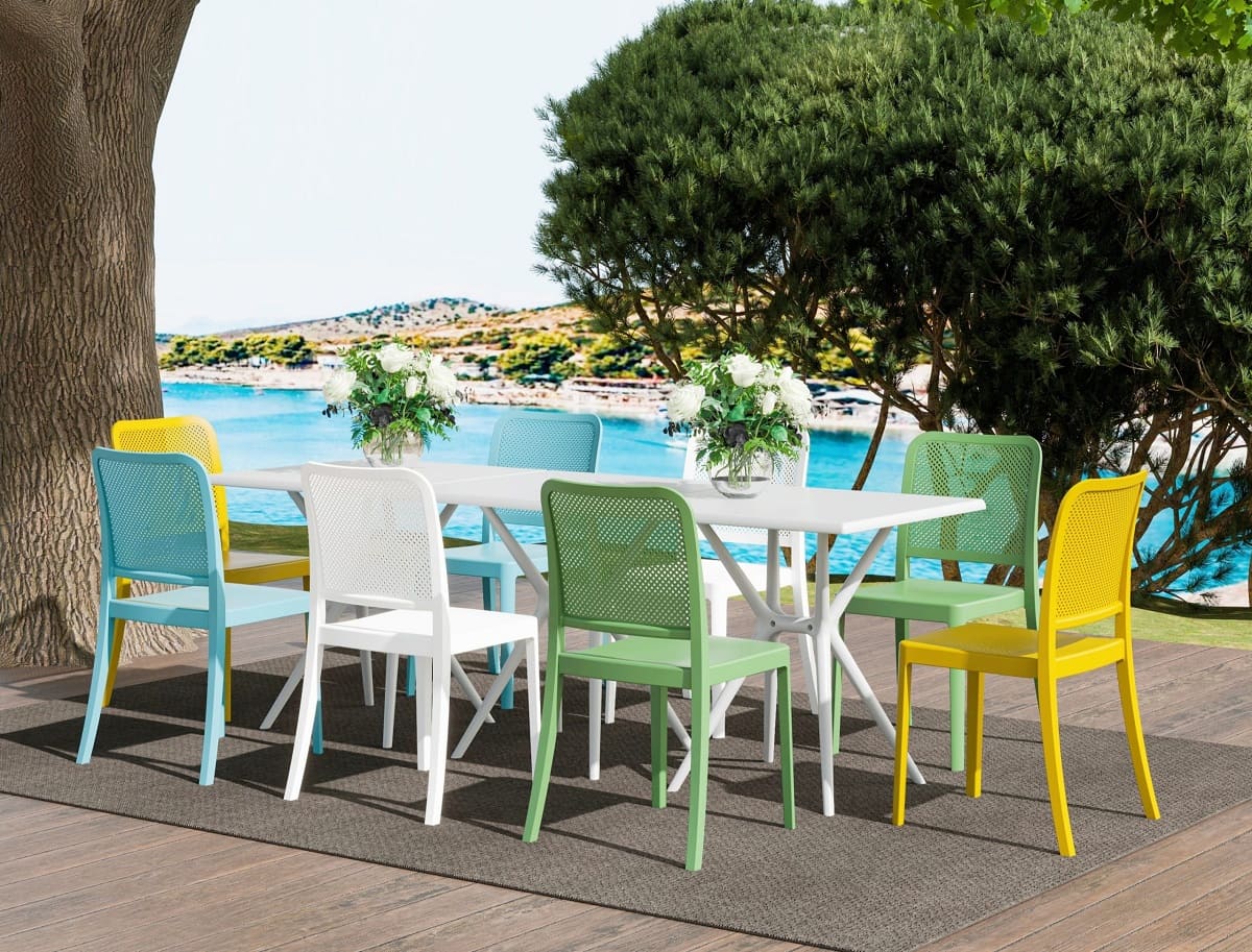 Weather resistant outdoor dining table hot sale