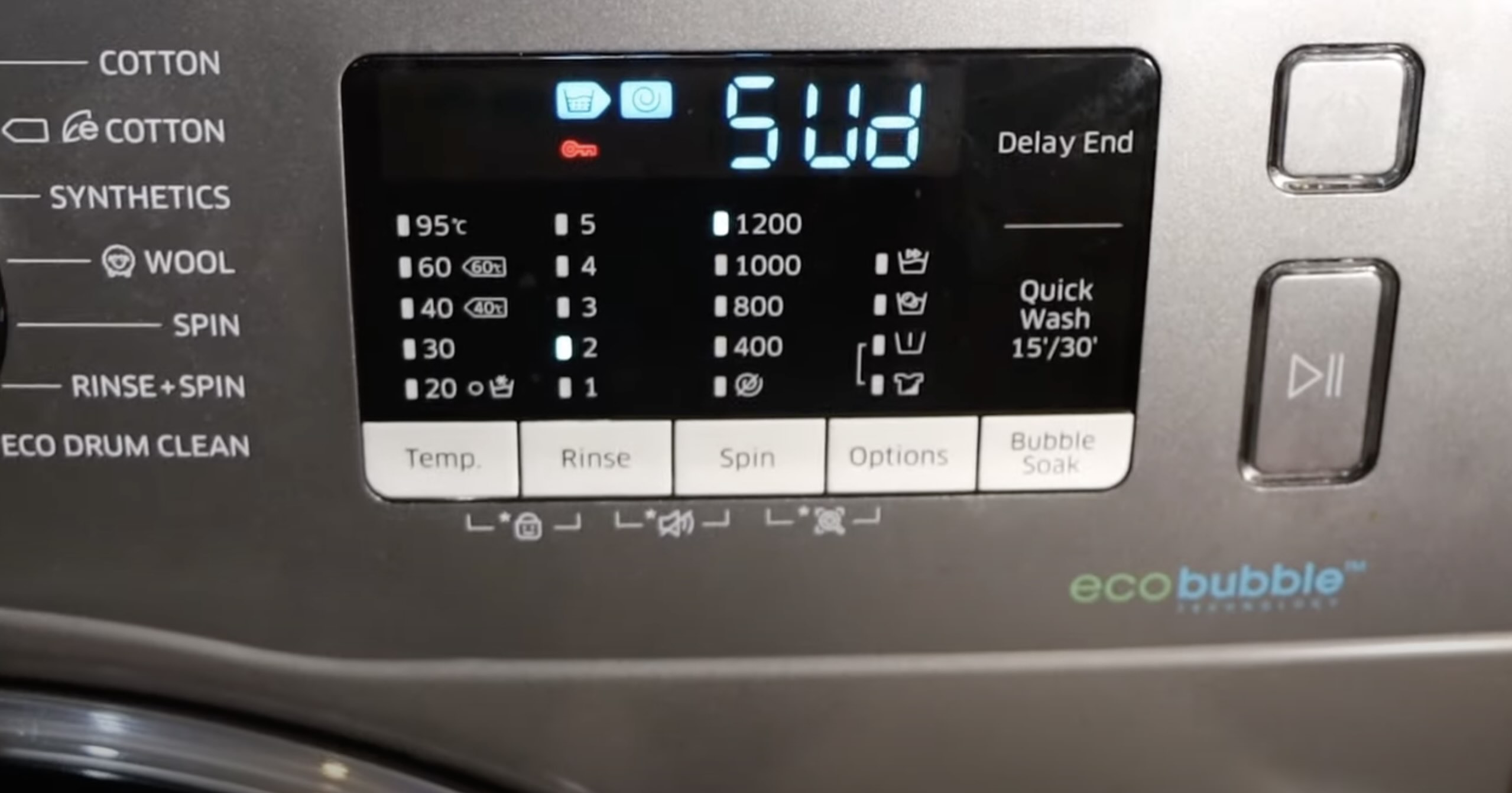 What Does Sud Mean On Washing Machine