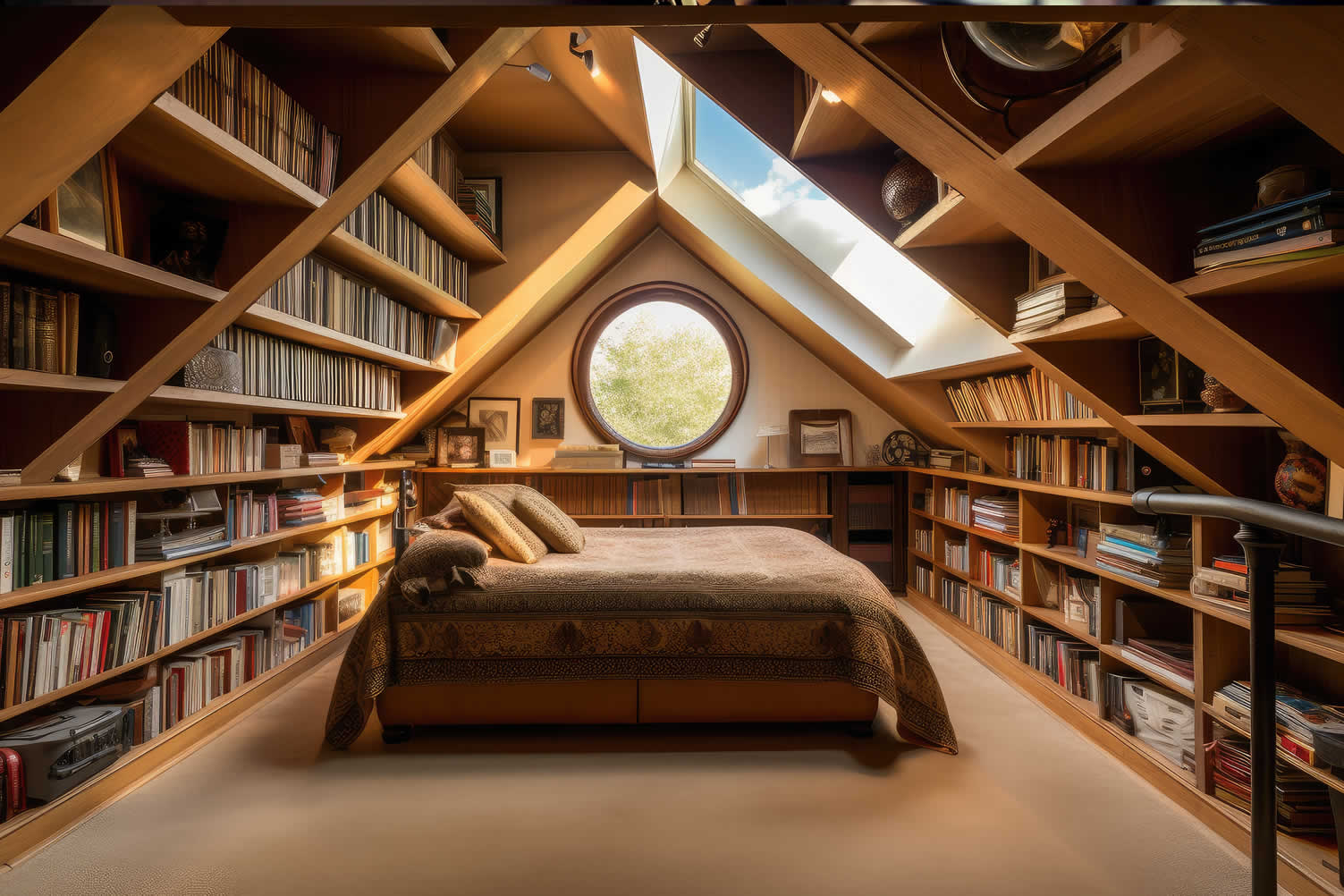 Attic Library Conversion for Book Storage in Unused Spaces