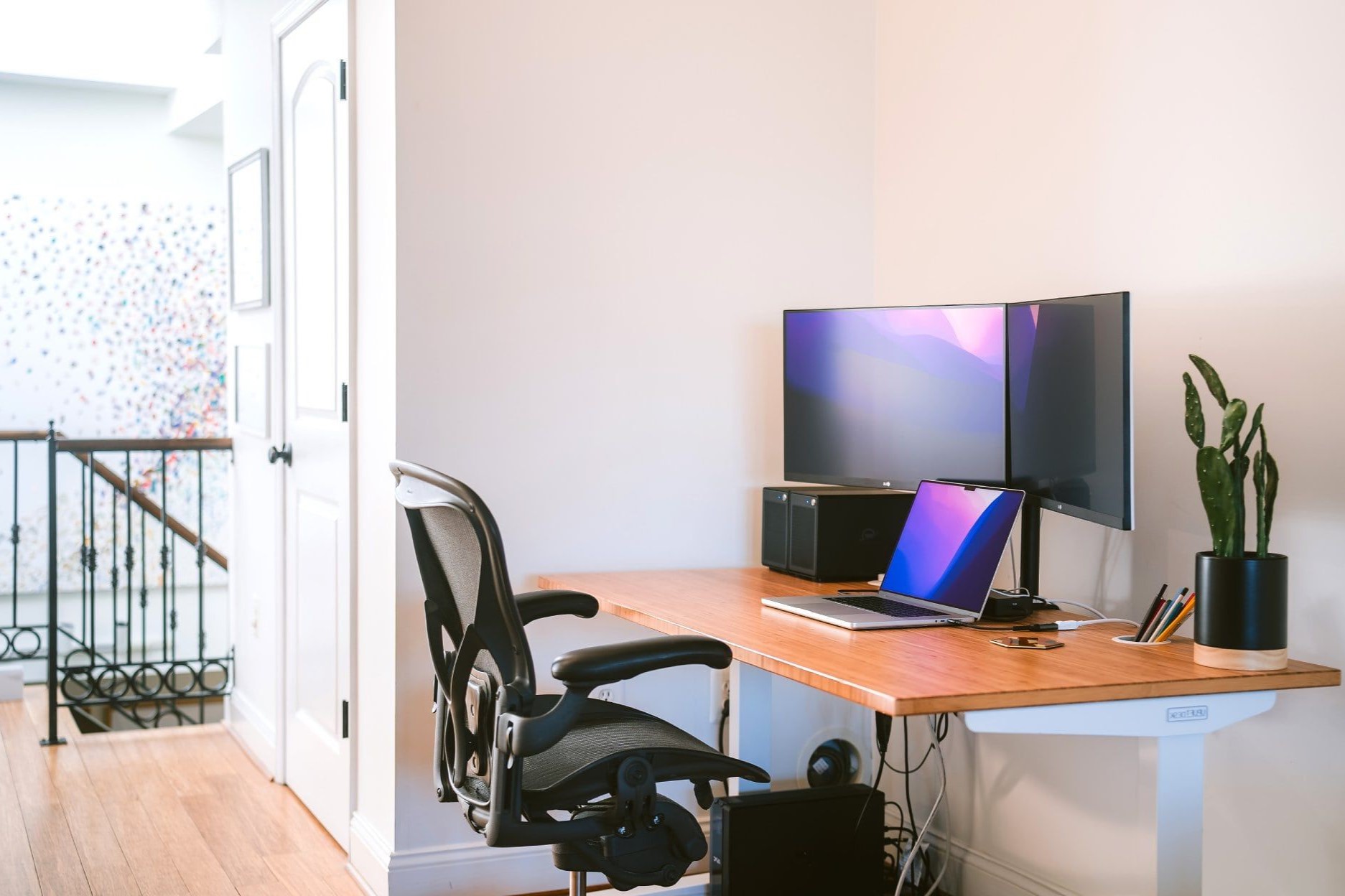 Creating A Stylish And Practical Home Office With Dual Monitors Setup