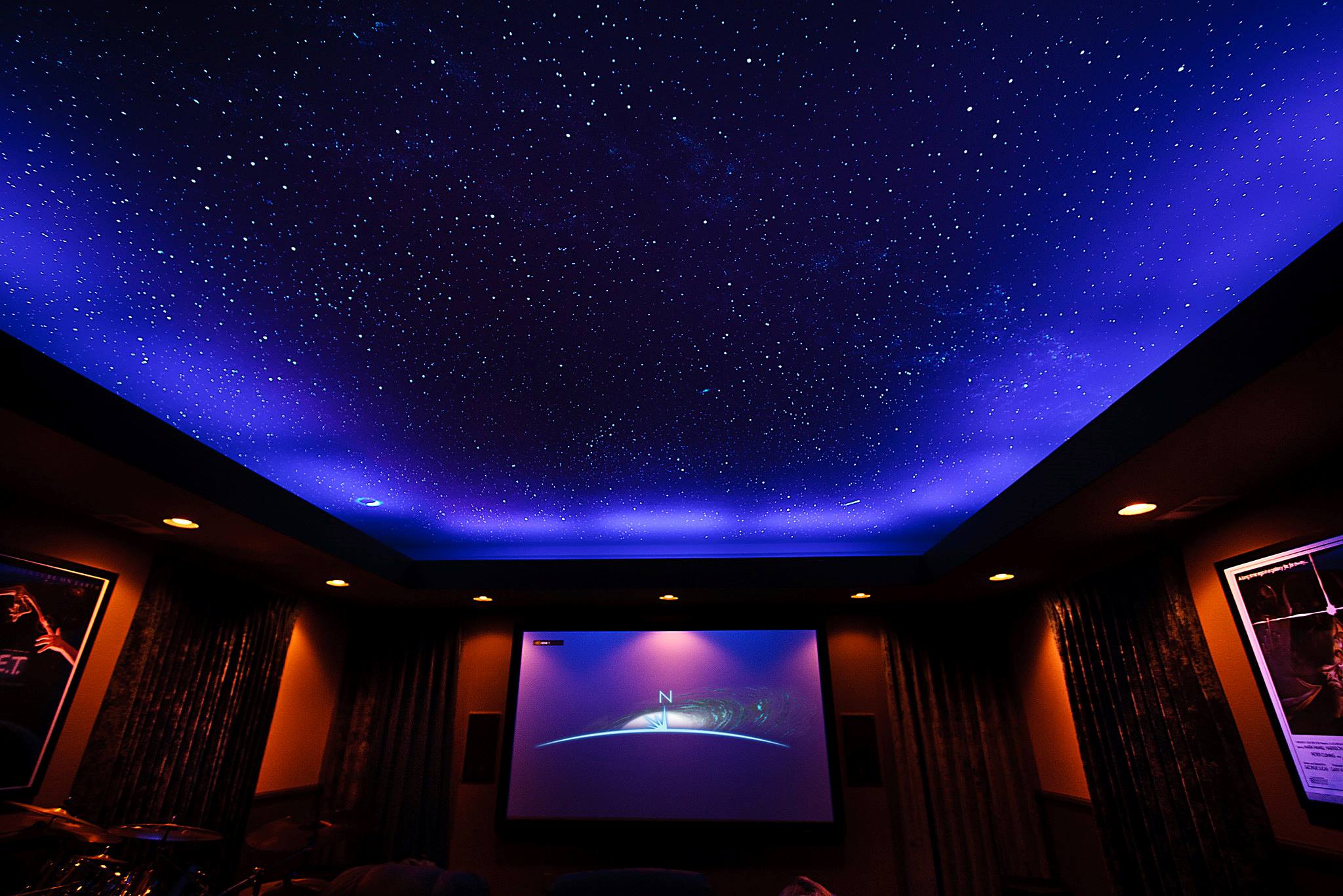 Home Theater Fiber Optic Ceiling to Create a Starry Night Effect